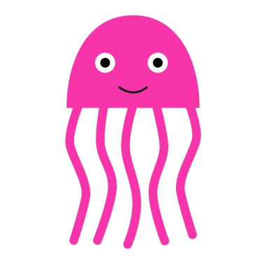 Pembe denizanası düz illüstrasyon