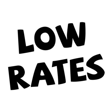 Beyaz üzerinde düşük oranlar damgası