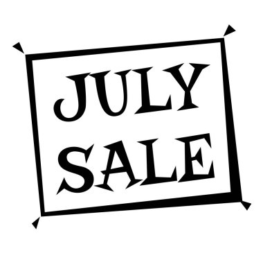 Beyaz üzerinde Temmuz satış damgası