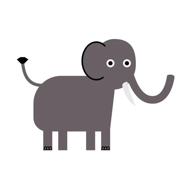 Olifant vlakke afbeelding — Stockvector