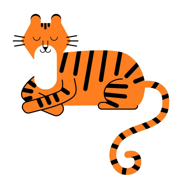 タイガー フラット図 — ストックベクタ