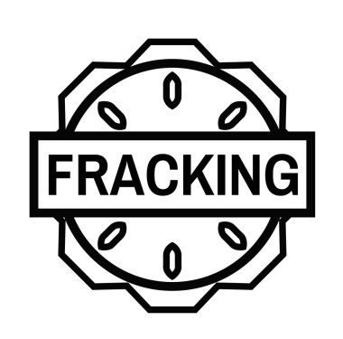 Beyaz üzerinde Fracking damgası