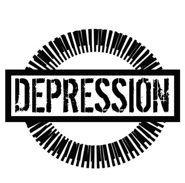 Beyaz üzerinde depresyon damgası