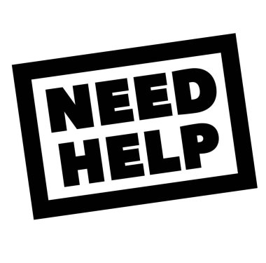 Beyaz üzerinde yardım damgası ihtiyacınız var