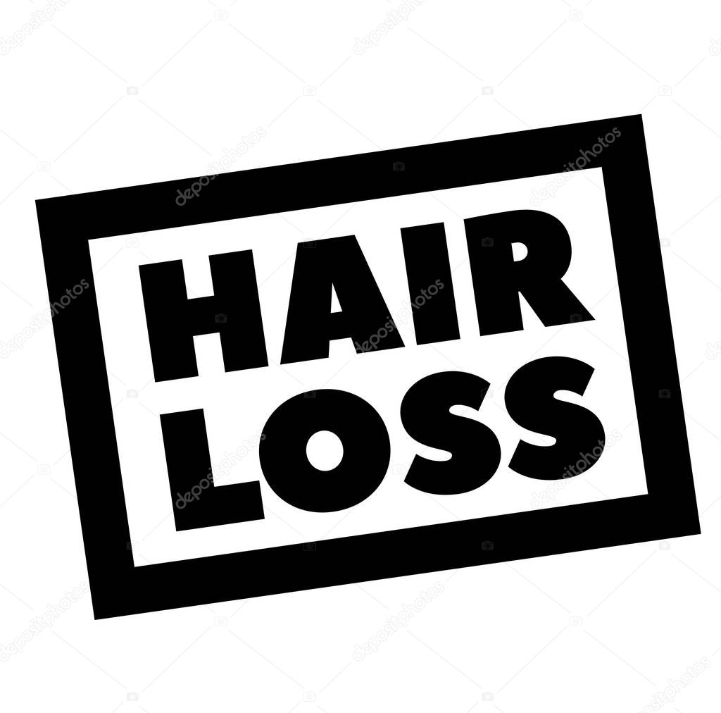 HAIR LOSS stamp on white