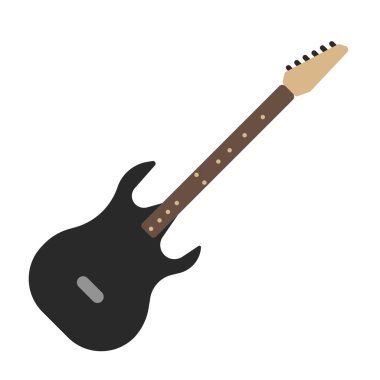 Beyaz elektro gitar düz illüstrasyon