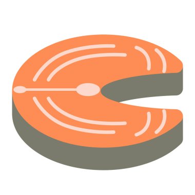 Beyaz üzerinde kırmızı balık düz illüstrasyon Parçası