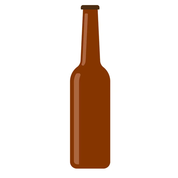 Brown garrafa plana ilustração em branco —  Vetores de Stock