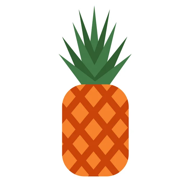 Illustration plate ananas sur blanc — Image vectorielle