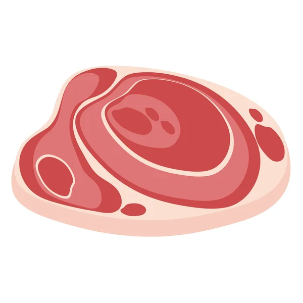 Illustrazione piatto di carne su bianco — Vettoriale Stock