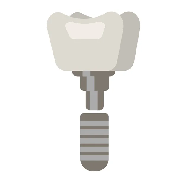 Implante dentário ilustração plana em branco — Vetor de Stock
