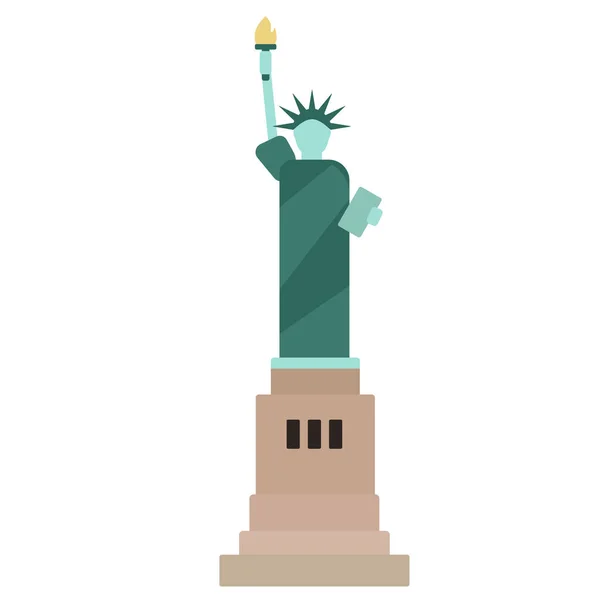 Estatua de la libertad ilustración plana sobre blanco — Vector de stock