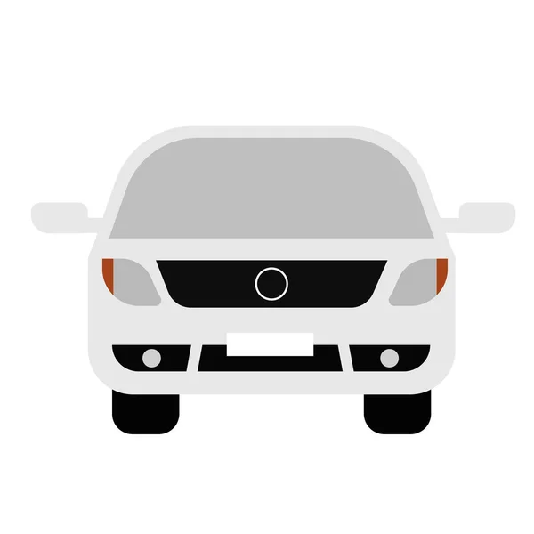 Illustration plate de voiture blanche sur blanc — Image vectorielle