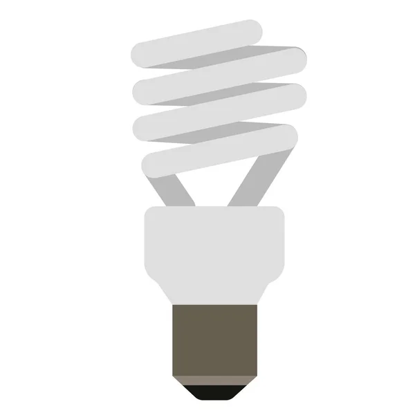 Lampe fluorescente torsadée illustration plate sur blanc — Image vectorielle