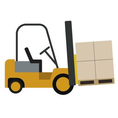 Forklift düz illüstrasyon beyaz