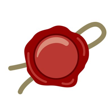 Balmumu mühür düz illüstrasyon beyaz