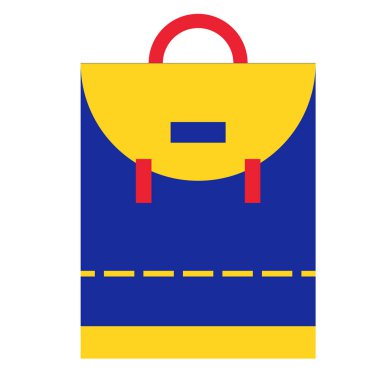 Beyaz renkli sırt çantası düz illüstrasyon