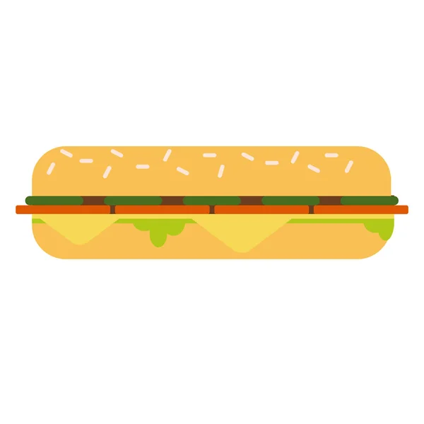Sandwich platt illustration på vit — Stock vektor