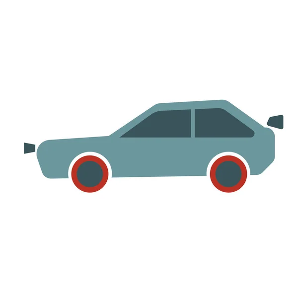 Ilustración plana del coche en blanco — Vector de stock