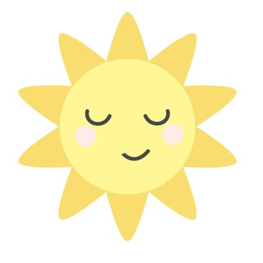 Güneş illüstrasyon beyaz düz