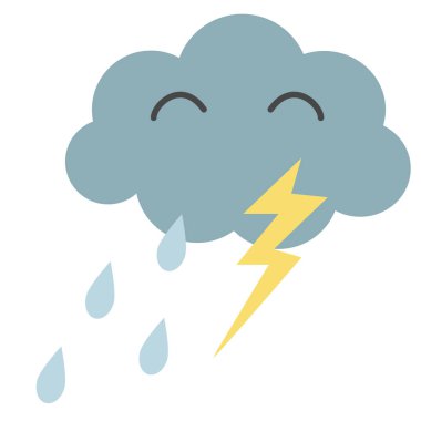 Gök gürültüsü düz resimde beyaz