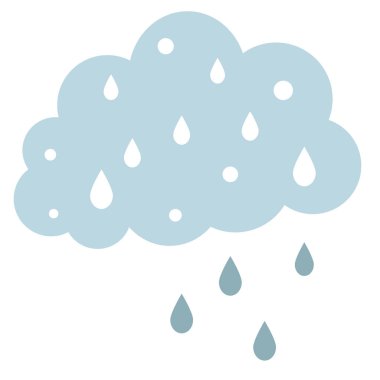 Yağmurlu bulut düz resimde beyaz