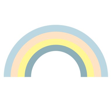 Gökkuşağı düz resimde beyaz