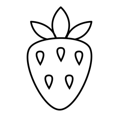 Beyaz üzerine çilek düz illüstrasyon