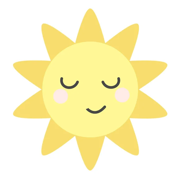 太陽フラット ホワイトの図 — ストックベクタ