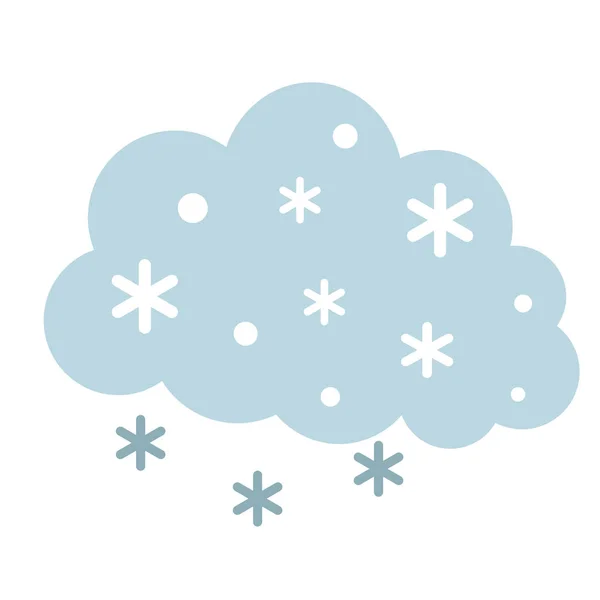 Illustration plate des chutes de neige sur blanc — Image vectorielle