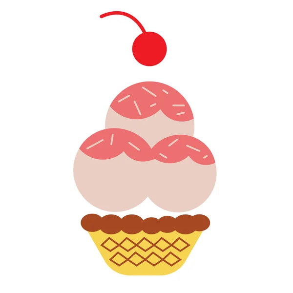 Ilustración plana de helado sobre blanco — Vector de stock