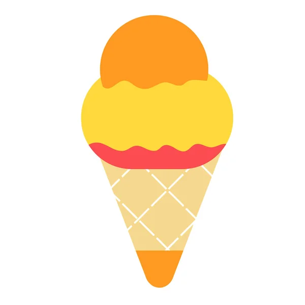 Плоская иллюстрация мороженого на белом — стоковый вектор