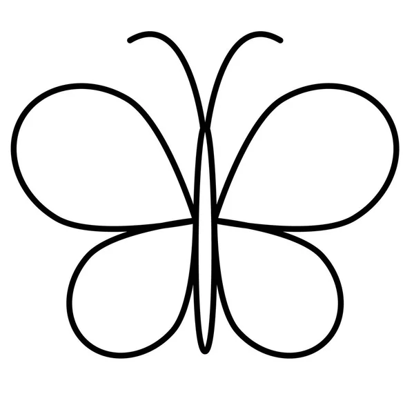 Farfalla illustrazione piatta su bianco — Vettoriale Stock