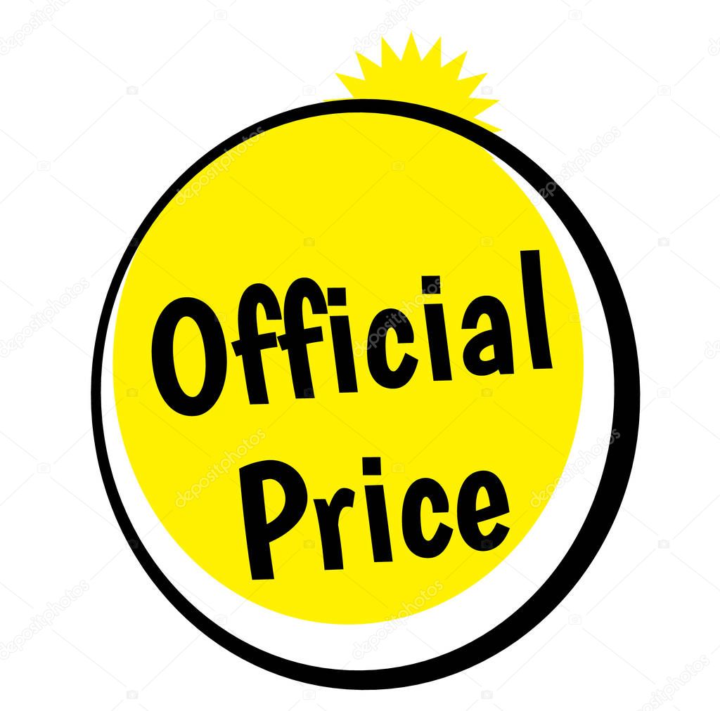OFFICIAL PRICE stamp on white background
