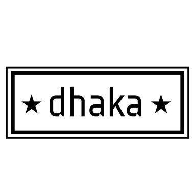 Beyaz arka planda Dakka damgası