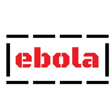 Beyaz arka planda Ebola damgası