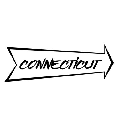 Beyaz arka planda Connecticut damgası