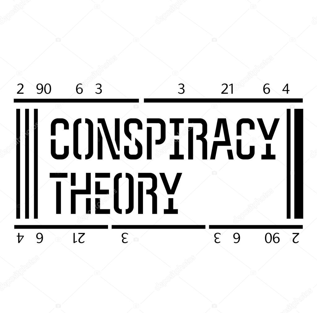CONSPIRACY THEORY stamp on white background