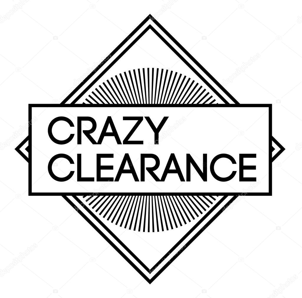 CRAZY CLEARANCE stamp on white background