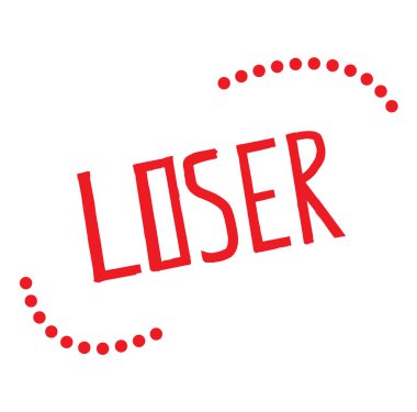 Beyaz arka planda kaybeden damgası