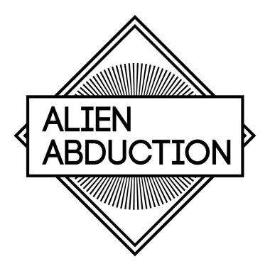 Beyaz arka planda Alien Abduction damgası