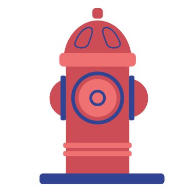 Beyaz üzerine izole yangın musluğu geometrik illüstrasyon