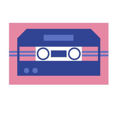 Beyaz üzerine izole edilmiş kaset geometrik illüstrasyon