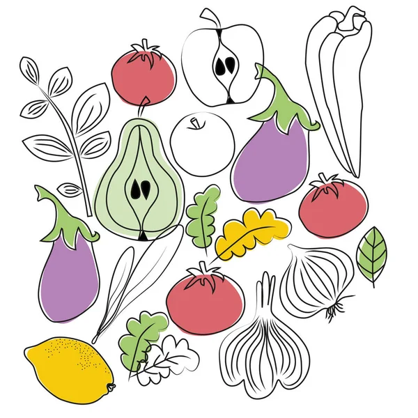 Modelo alimentario ilustración dibujada a mano aislada sobre fondo — Vector de stock
