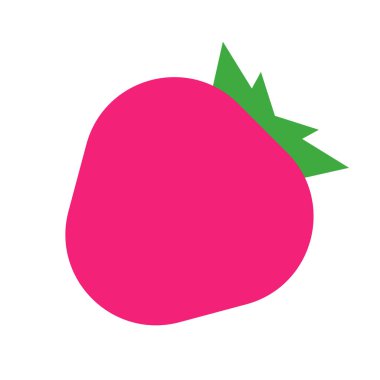 Arka planda izole çilek geometrik illüstrasyon