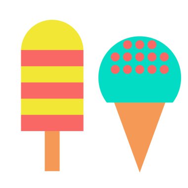 Dondurma geometrik illüstrasyon arka planda izole