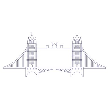 Londra köprüsü geometrik illüstrasyon arka planda izole