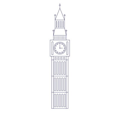 Big Ben geometrik illüstrasyon arka planda izole