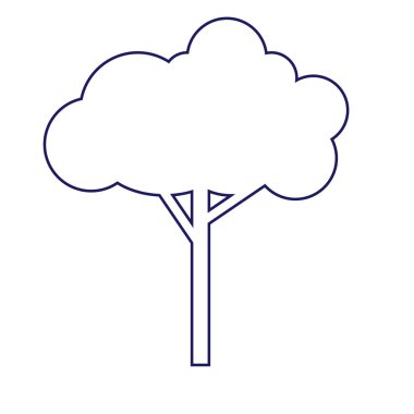 Arka planda yalıtılmış ağaç geometrik illüstrasyon