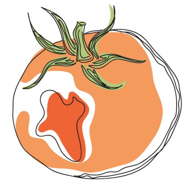 Domates el çizilmiş illüstrasyon arka planda izole